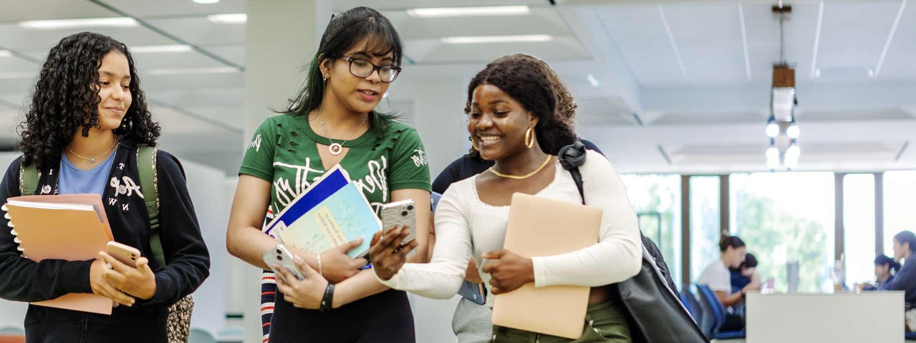 students on a tour of the UB campus